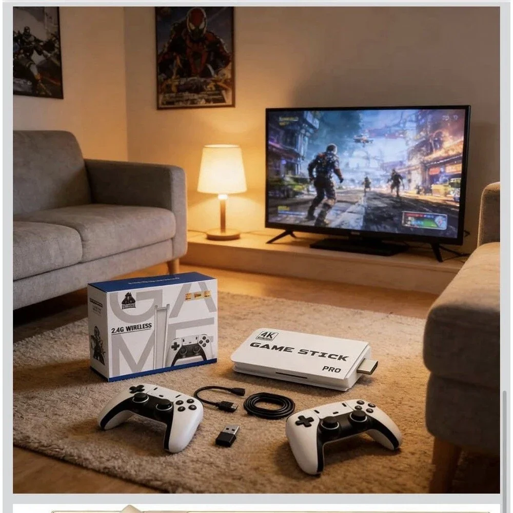SJGAM M15 Plus Retro Video Game Console 4K HDMI Gaming Wireless 2 Controllers